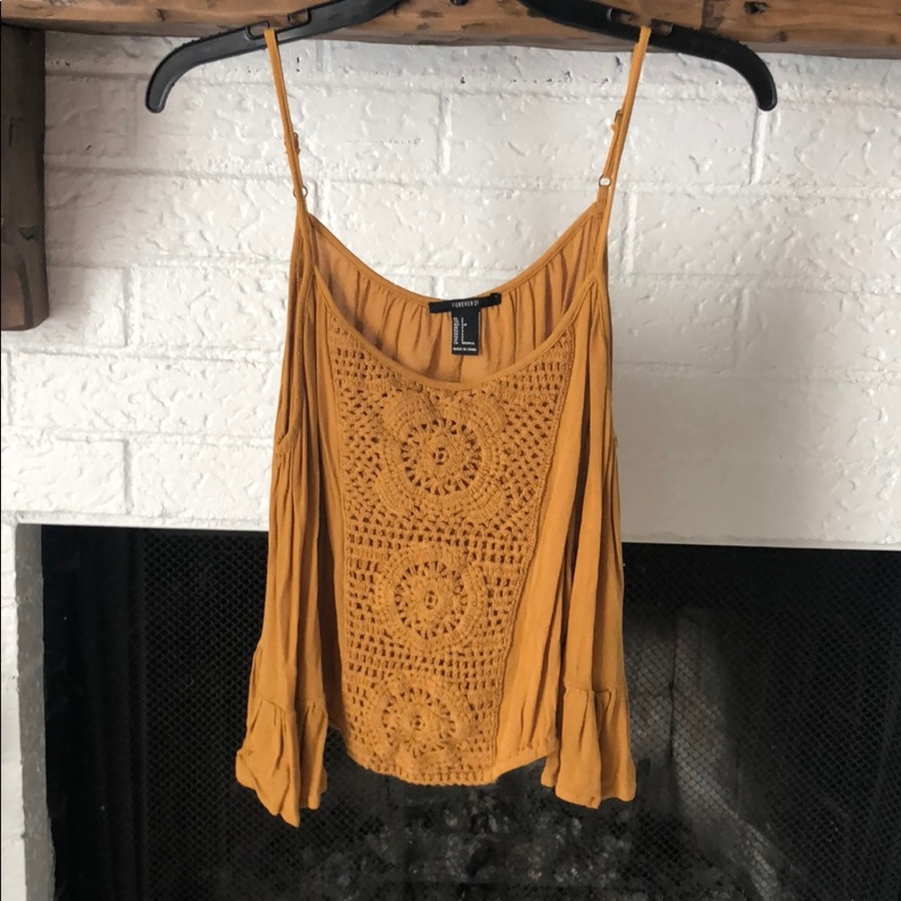 Mustard yellow f21 top